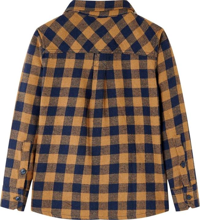 Produktbild VidaXL Kinderhemd Karomuster Cognac und Blau 92,Material: 80 (92)