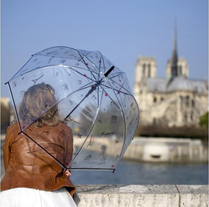 Produktbild MGA SMATI Transparenter Automatik-Stockschirm - Regenschirm Damen Bonjour Paris