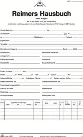 Produktbild Rnk Hausbuch Reimers (6 x)