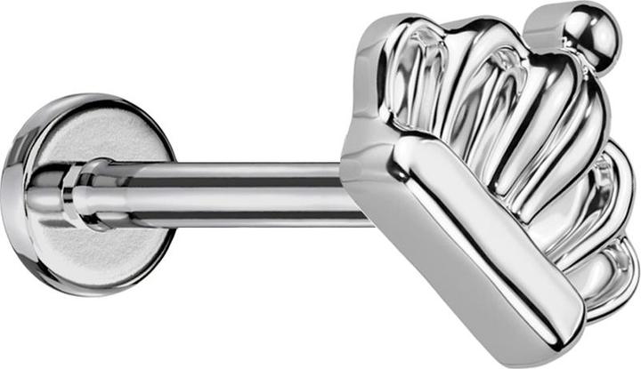 Actual product image Star Piercing Micro labret internal thread silver crown silver (Titanium G23, without brass)