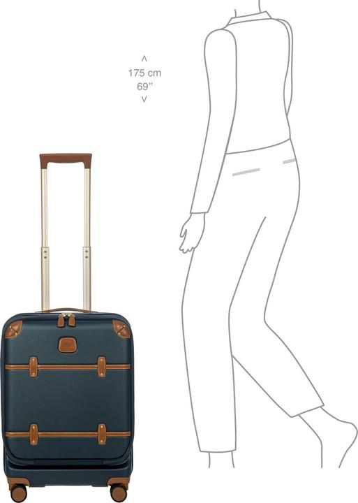 Immagine prodotto Brics Carrello cabina Bellagio a 4 ruote da 55 cm con ripiegamento elastico (40 l, Bagaglio a mano (fino a 50 litri))
