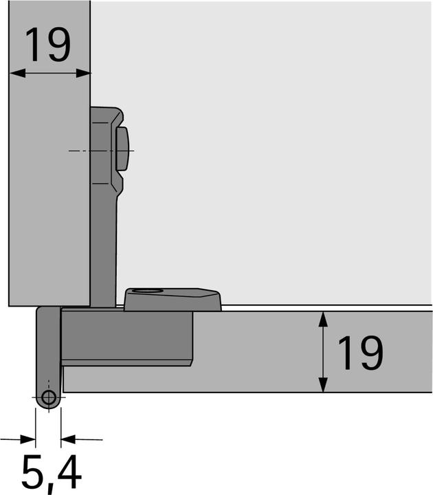 Image du produit Hettich Charnières mono-axe Selekta Pro 2000, recouvr. de porte 6.5 mm