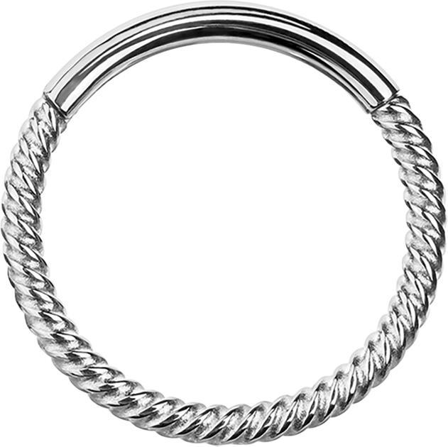 Star Piercing Micro Segmentring klappbar geflochten silber (Chirurgenstahl 316L)