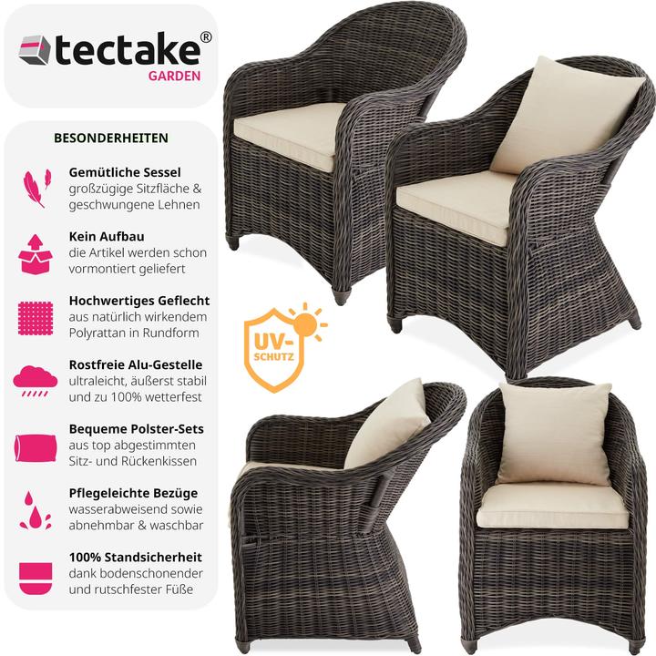 Image du produit tectake Chaise Fauteuil de jardin