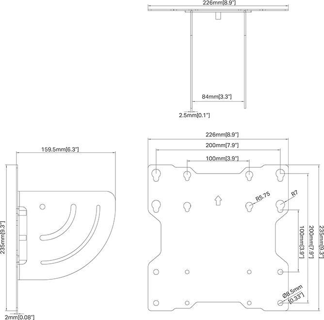 Nährwerte und Zutaten Multibrackets Aufsatz Pro Serie Säule Tilt, Metall, schwarz