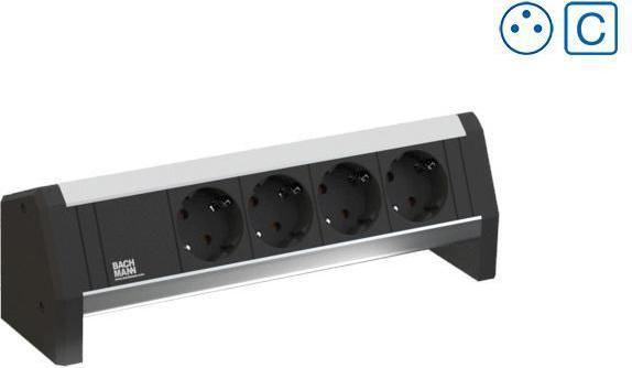 Produktbild Bachmann Desk 1 - 3 AC-Ausgänge - Indoor - Typ E - Aluminium - Kunststoff - 281 mm - 1 St (3 x, CEE 7/5, CEE 7/3, 1 m)