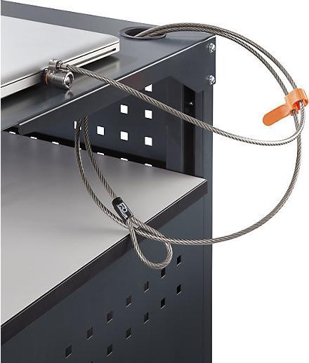 Actual product image eurokraft basic Laptop and equipment trolleys, with roller shutter, charcoal RAL 7016. (25 kg)
