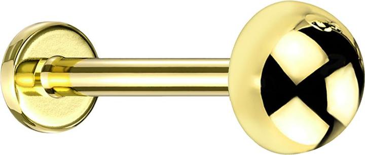 Produktbild Star Piercing Micro Labret Innengewinde vergoldet Kuppel (ohne Messing, Titan G23)