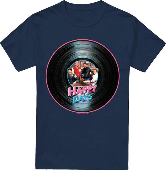 Actual product image Happy Days Mens On the Record T-Shirt (XL)