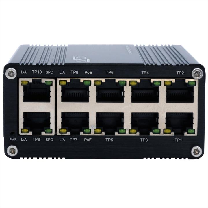 Productafbeelding Exsys Industriële mini PoE schakelaar 10x 1 Gbps (10 Havens)