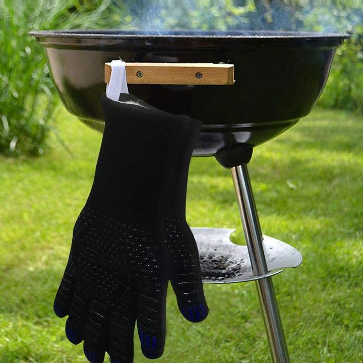 Actual product image Werkstein Heat-resistant BBQ grill gloves (Aramid fibres, heat-resistant silicone)