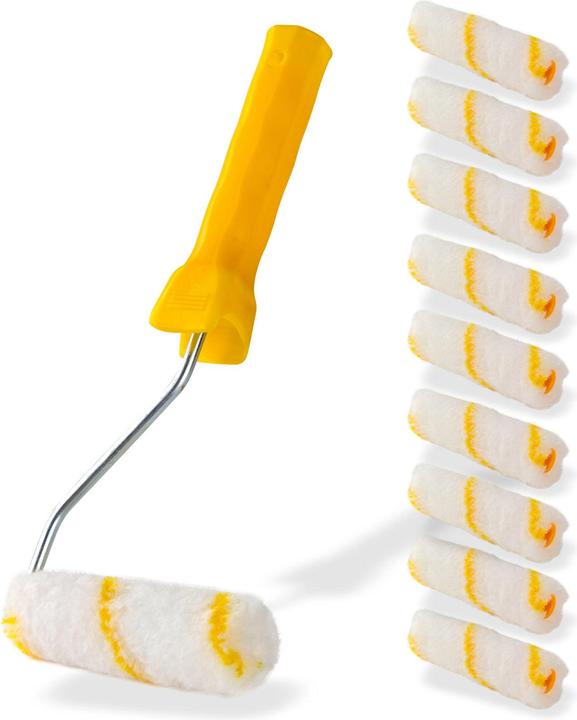 Immagine prodotto Dema Set da imbianchino 11 pezzi - rullo per pittura piccolo 10 rotoli 1 appendino