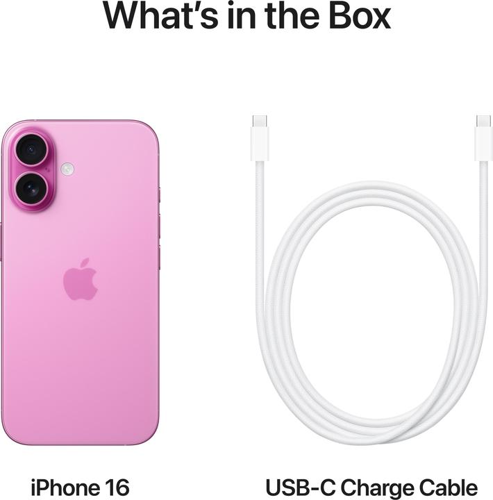 Image du produit Apple iPhone 16 (128 Go, Pink, 6.10", SIM + eSIM, 48 Mpx, 5G)