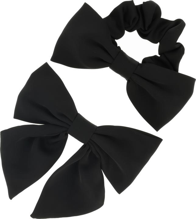Produktbild Trisa Fashion Maschen Set Scrunchie & Clip schwarz 2 Stk. (Haargummi)