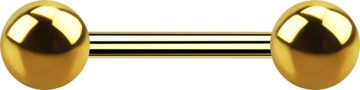 Produktbild Star Piercing Barbell vergoldet mit zwei Kugeln (Chirurgenstahl 316L, ohne Messing)