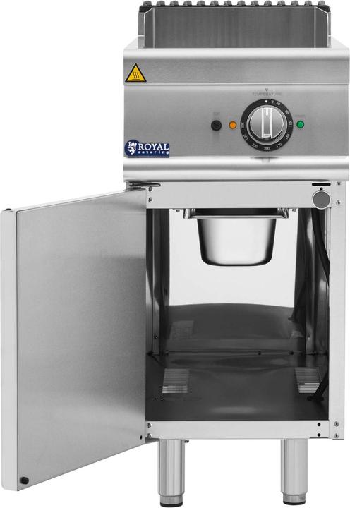 Produktbild Royal Catering Elektro-Grillplatte mit Unterschrank 5,4 kW geriffelt 50 - 300 °C Edelstahl (5.40 kW)