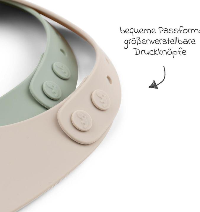 Image du produit Done by Deer Silikon Lätzchen 2-er Pack Lalee Sand/Grün