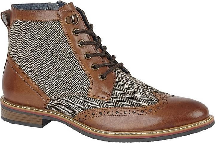 Roamers Stiefeletten Fischgrätmuster Leder