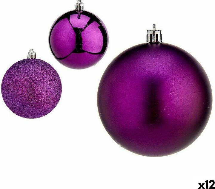 Produktbild Krist+ Weihnachtskugeln-Set Lila Kunststoff 8 x 8 x 47 cm (12 Stück) (12 -teilig)