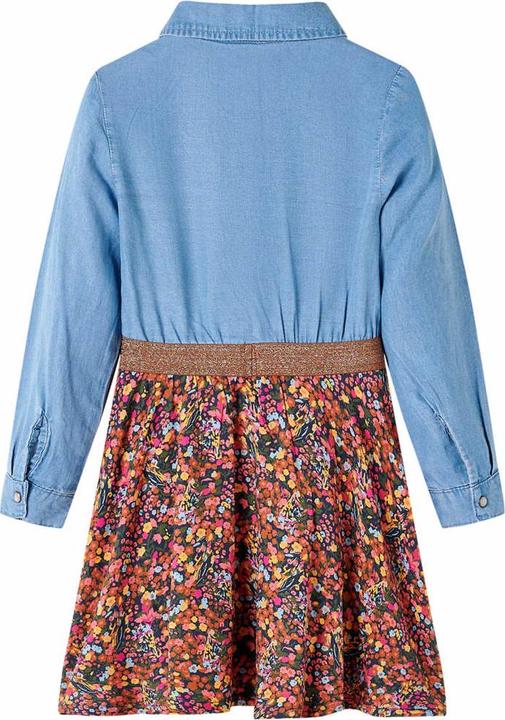 Actual product image VidaXL Children's dress with long sleeves navy blue and denim blue (128)