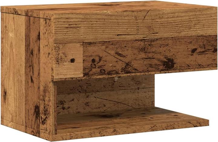 Actual product image VidaXL Wand Nachttisch Nachtschrank Nachtkommode Hängend 2 Stk. Altholz-Optik (46 x 29.5 x 30 cm)