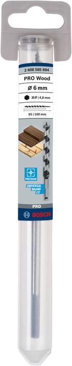 Produktbild Bosch Professional Zubehör PRO Wood Holzschlangenbohrer, 6 x 95 x160 mm (4.8 mm)