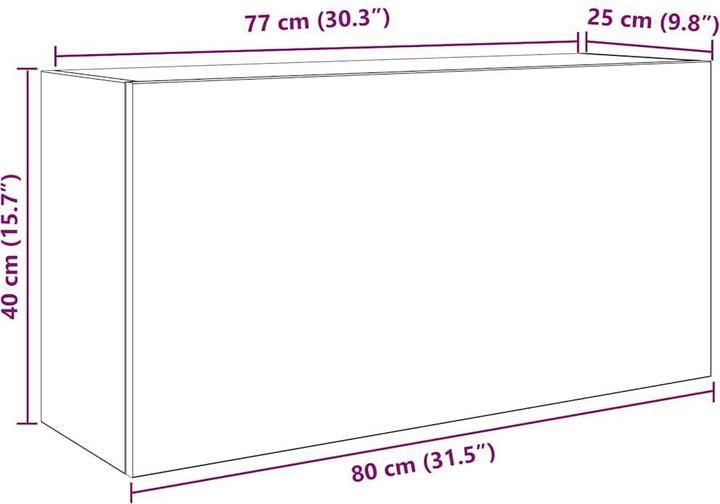 Produktbild VidaXL Bad-Wandschrank Braun Eichen-Optik 80x25x40 cm Holzwerkstoff (80 x 25 x 40 cm)