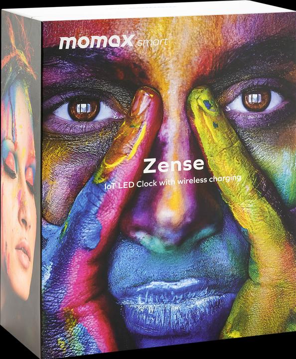 Actual product image Momax ZENSE IoT LED Clock with Wireless Charging World's 1st Soul Therapist Smart Ambient Lamp