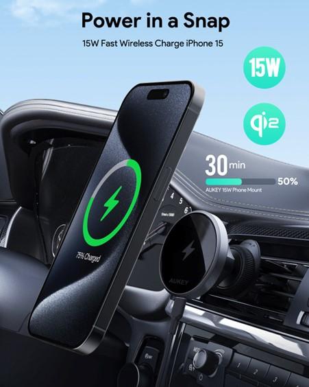 Immagine prodotto Aukey Maglink - Montaggio sul cruscotto del telefono (15 W)