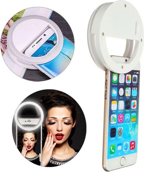 Produktbild JTI Universelle Selfie-Lampe/Ring mit verschiedenen Lichtmodi - Weiss