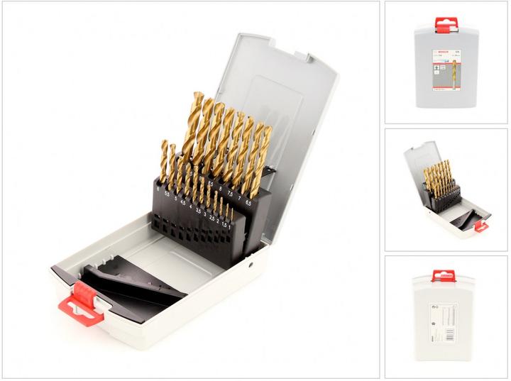 Actual product image Bosch Professional Zubehör Metal drill bit set HSS-TiN, ProBox, 19-piece (6 mm, 1 mm, 6.5 mm, 5.5 mm, 10 mm, 1.5 mm, 7 mm, 3 mm, 5 mm, 8.5 mm, 8 mm, 2.5 mm, 9 mm, 3.5 mm, 4.5 mm, 2 mm, 7.5 mm, 9.5 mm, 4 mm)
