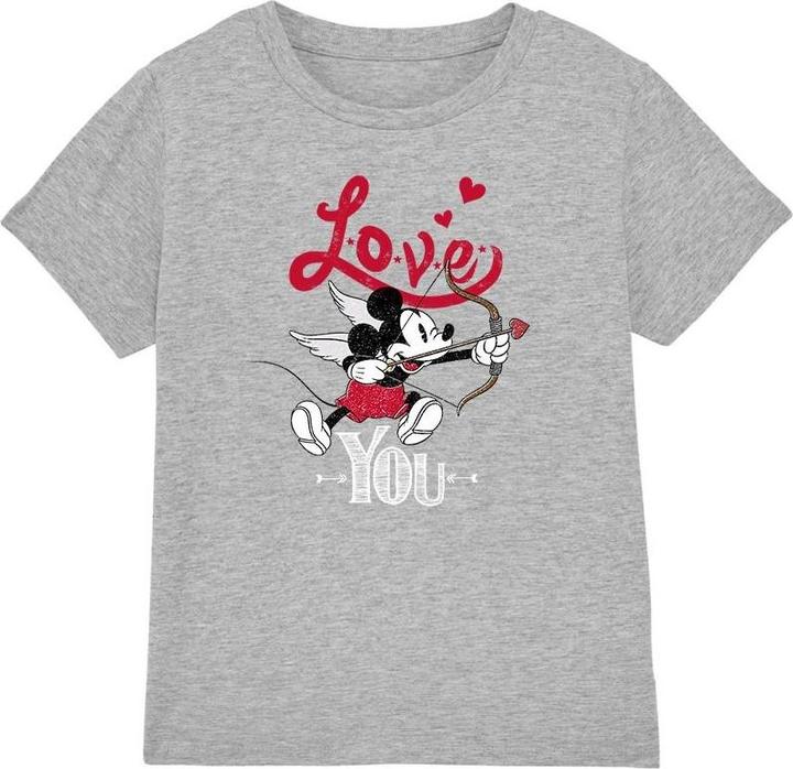Actual product image Disney Childrens/Kids Love You Mickey Mouse Cupid Valentine's Day T-Shirt (152, 158)