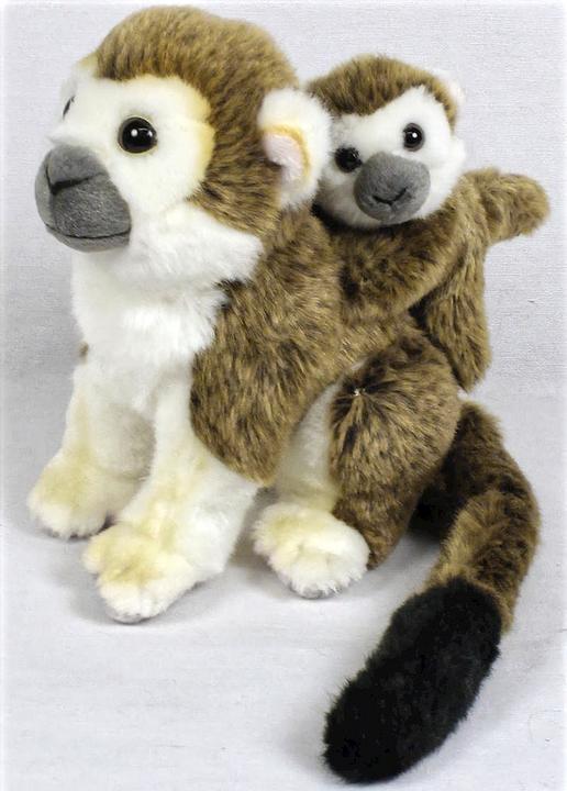 Image du produit Uniring Peluche singe écureuil avec petit (22 cm)