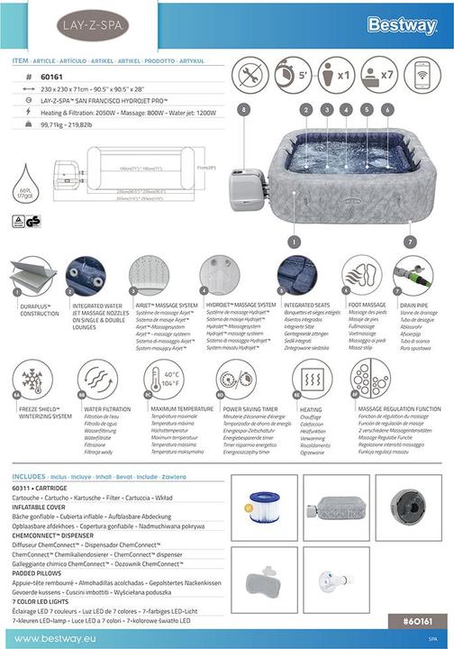 Produktbild Bestway Lay-Z-Spa San Francisco Smart Hydro Jet Pro (7 Pers.)