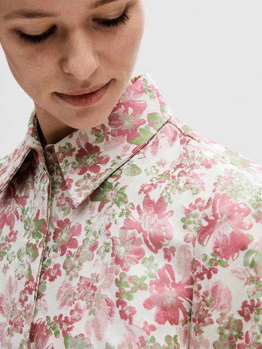Produktbild Selected Femme Geblümte Jacquard Kurzarmhemd (36)