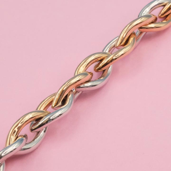 Image du produit Muau Navette (20 cm, 750, Or rose, Or blanc 18 carats)