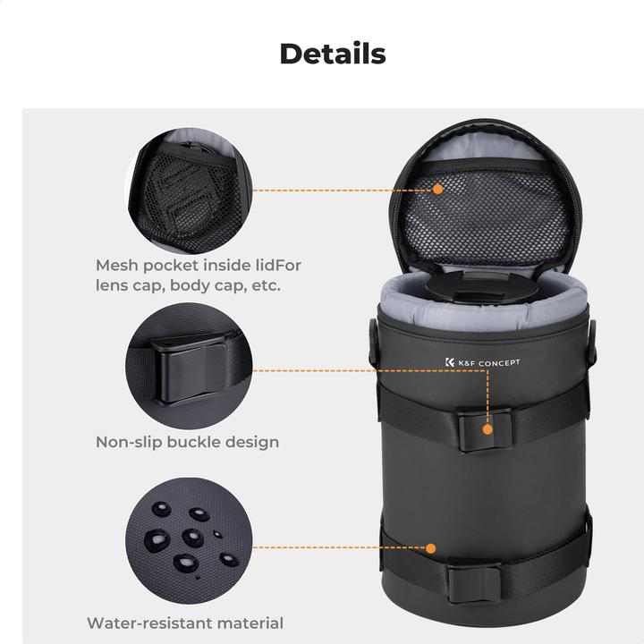 Actual product image K&F Concept Camera Lens Pouch XL Size (Lens bag)