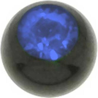 Actual product image Bijouteria Piercingball (Surgical steel 316L, PVD coating (black), Premium crystal)