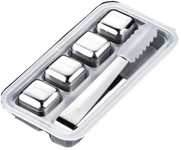 Actual product image PhoneLook Élégant et luxueux ensemble de glaçons polis et chromés Whisky / Cocktails (4 pièces) (Whisky stones)