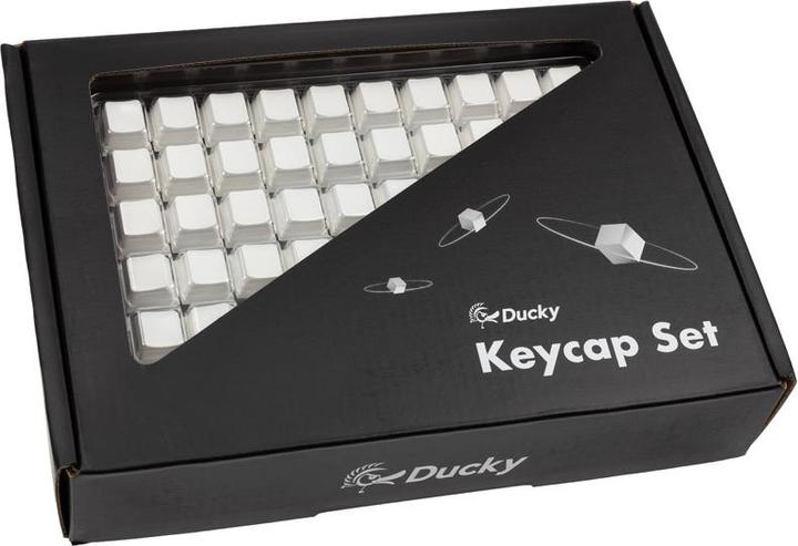 Actual product image Ducky Blank white PBT set, cherry profile - 133 keycaps