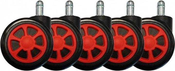 LC-Power Roulettes de remplacement Roulettes de chaise de jeu jeu jeu de 5 rouges