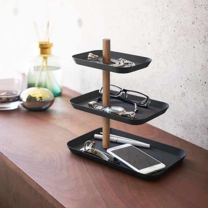 Actual product image Yamazaki 3-stöckiger Schmuckständer mit drehbaren Ablagen RIN