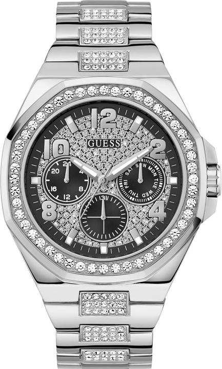 Guess P SLV CS W/ CRYS / BLK GLITZ MF DL / P SLV BRCT W/ CRYS Armbanduhr (46 mm)