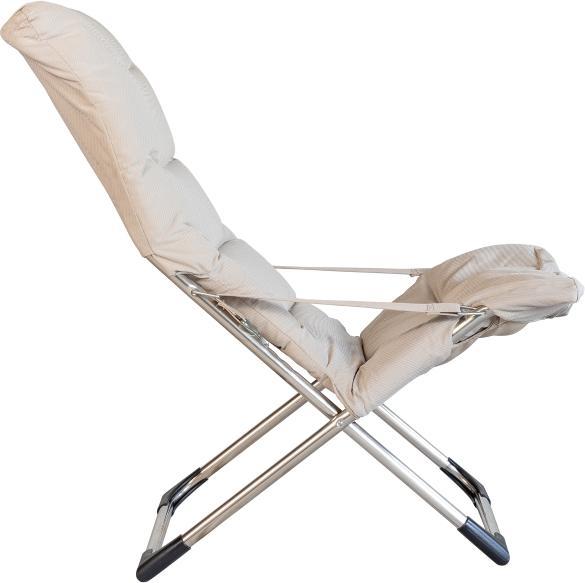 Actual product image Fiam FIESTA SOFT ALU 027S RELAXLIEGE Polyester weiss-schwarz - ALUMINIUM
