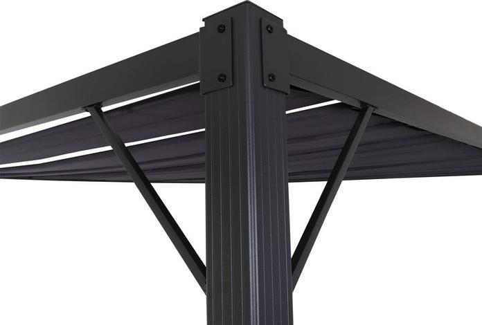 Immagine prodotto Mendler Pergola HWC-L40, padiglione a doghe, telaio in alluminio da 8 cm tessuto/tessuto, 3x4m antracite (388 cm, 295 cm)
