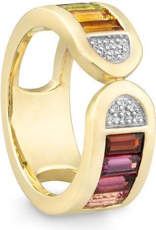 Produktbild Breuning RING - E.RHODOLITH/E.ROSA TURMALIN/Brill. 0,06 Ct. H/si (57, 750/18 K Gold)