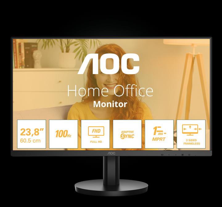 Produktbild AOC 24B3HMA2 VA LED Monitor,,, 4ms, 1x DSUB, 1x HDMI, speakers (1920 x 1080 Pixel, 23.80")