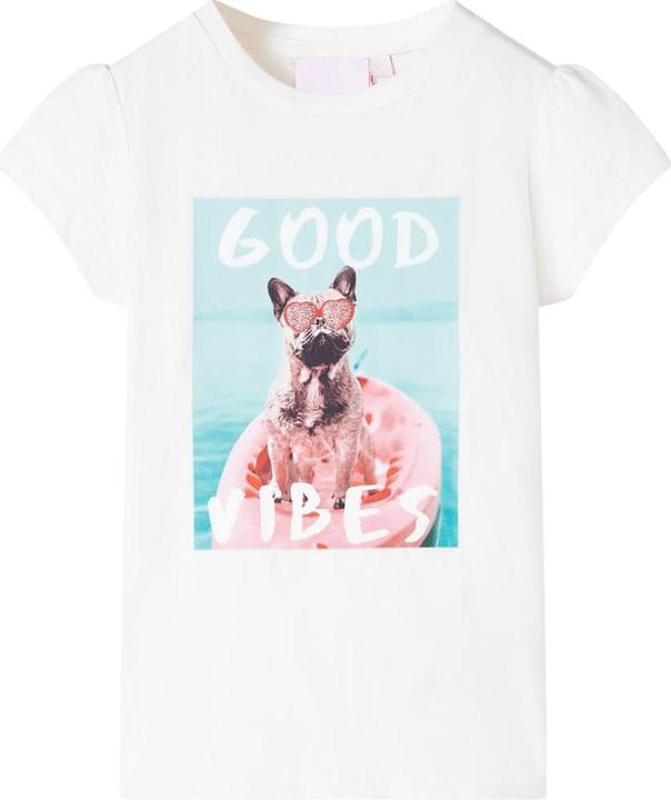 Actual product image VidaXL Children's T-shirt ecru 92,Material: 95 % cotton. 5 (92)
