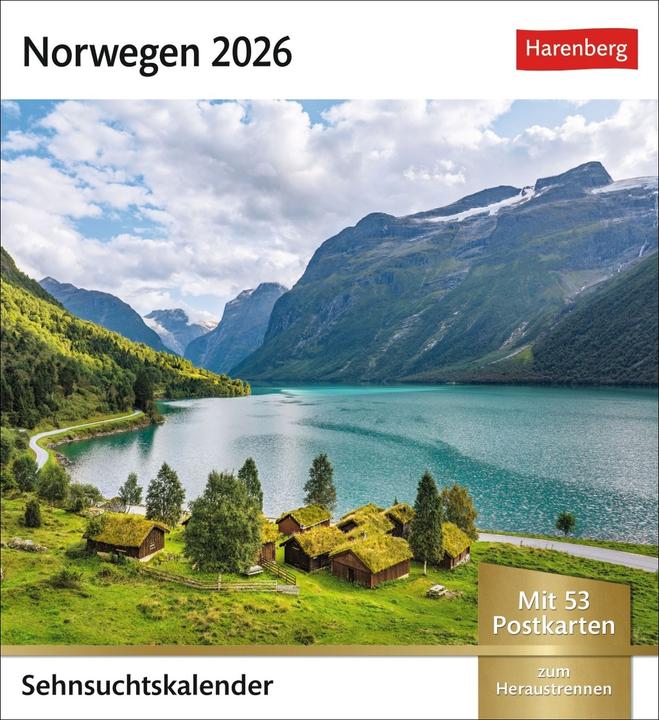 Actual product image Harenberg Norwegen Sehnsuchtskalender 2026 - Wochenkalender mit 53 Postkarten (German)
