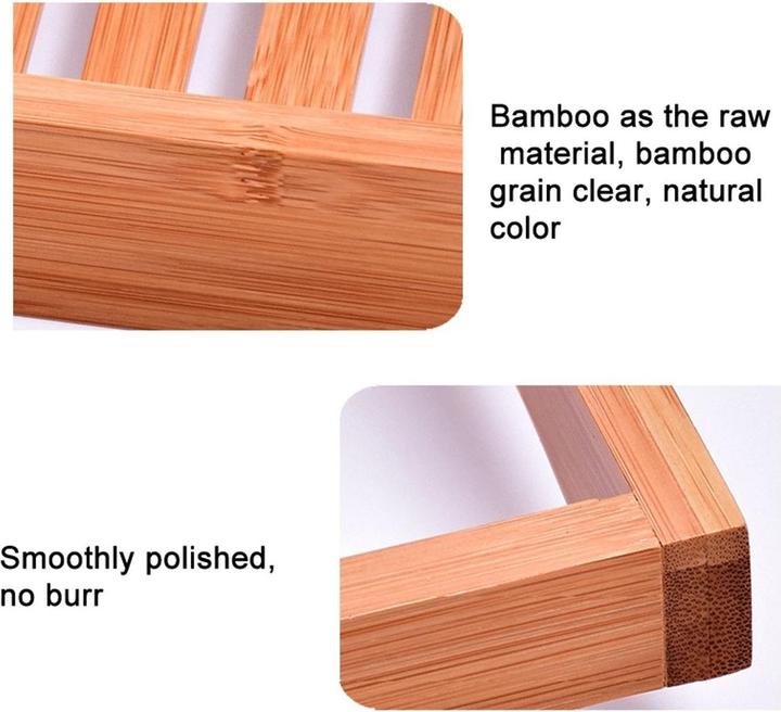 Actual product image König Design 70cm Bamboo Bath Shelf Bath Shelf Non-Slip Surface